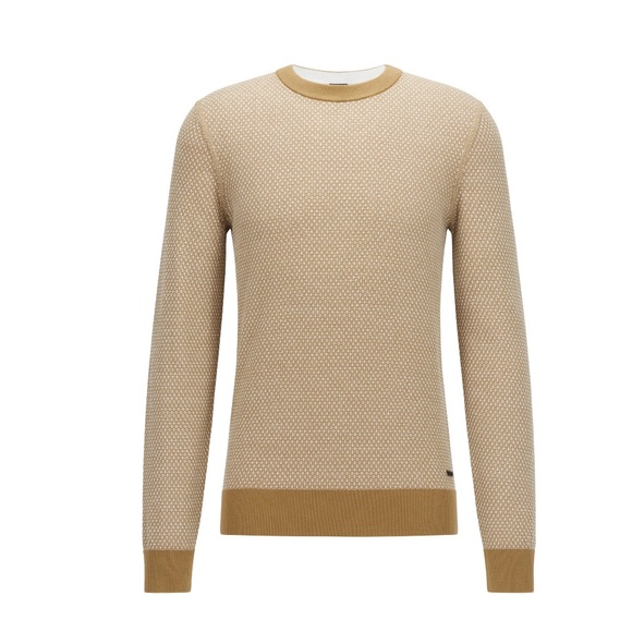 Hugo Boss | JACQUARD-KNIT SWEATER IN ORGANIC COTTON AND KAPOK - Picture 5 of 5